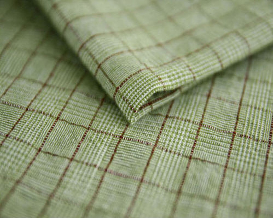 Prewashed Yarn Dyed Plaid Cotton Fabric Apple Green per Etsy