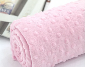 Tela Minky con lunares - Rosa claro - cortada a medida 43052 Serie Melody