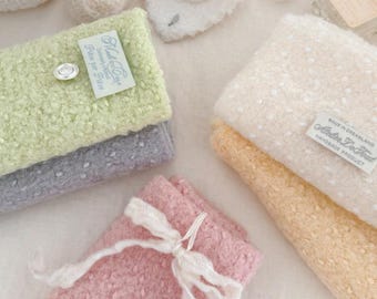 Boucle Fabric Wool Blend, Textured Teddy Bouclé Knit, Quality Korean Fabric - By the Yard