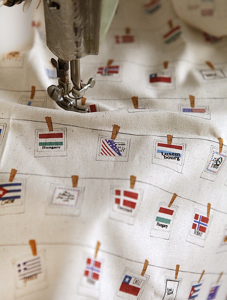 Cotton Fabric World Flags by the Yard 49714 Etsy