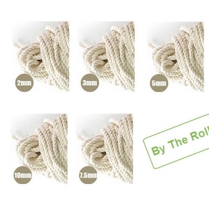 A Roll of Cotton Piping Cord - 2 mm, 3 mm, 5 mm, 7.5 mm or 10 mm - By The Roll 5378 image 1