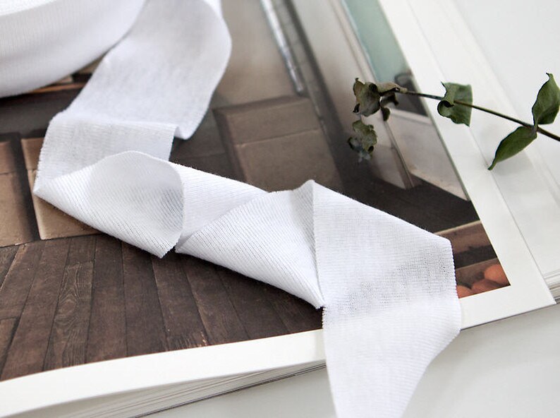 White Cotton Knit Bias Tape By the Roll 35 yards 91453 Etsy