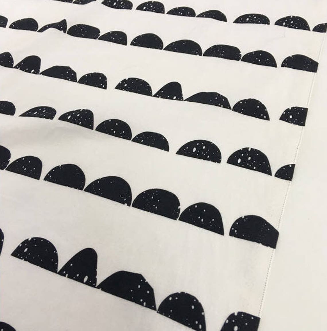 Half Moon Cotton Fabric Black and White By the Yard 98176 Etsy