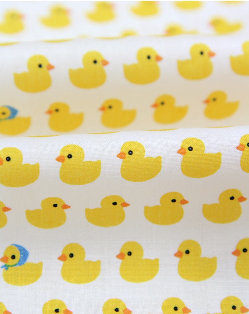 Yellow Ducks Cotton Fabric by the Yard 74296 Etsy