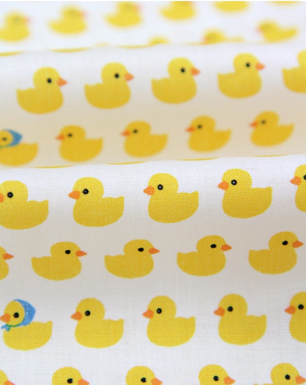 Yellow Ducks Cotton Fabric by the Yard 74296 Etsy