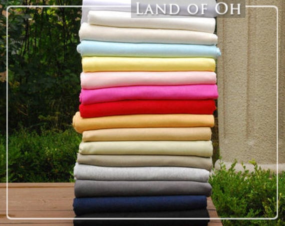 Cotton Interlock Knit in 16 Solid Colors Fabric, Quality Korean Fabric By the Yard 310 /09196
