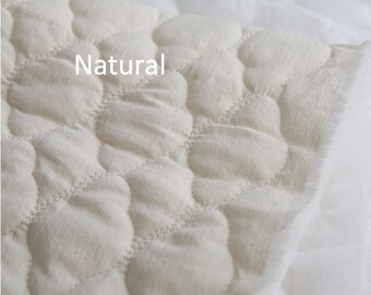 Wide Quilted Cotton Fabric, Cloud Shape Quilting, 56