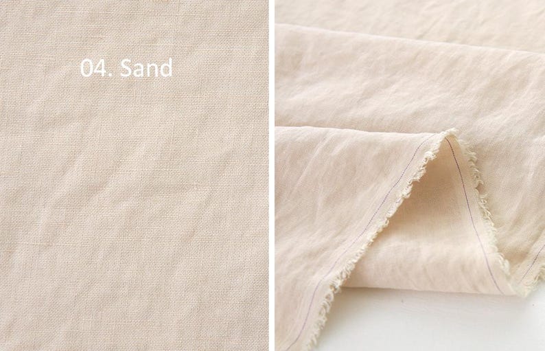 Förtvättat massivt linne-tenceltyg, 137 cm brett, 12 färger, koreanskt kvalitetstyg, måttbeställt bild 6