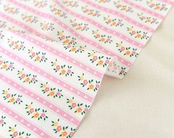 Roti Flower Cotton Fabric in Pink, Quality Korean Fabric - Fabric By the Yard / 54650