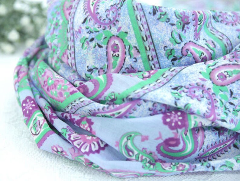 Semisheer Cotton Fabric Paisley Lightweight and Thin Etsy