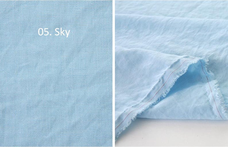 Förtvättat massivt linne-tenceltyg, 137 cm brett, 12 färger, koreanskt kvalitetstyg, måttbeställt bild 7