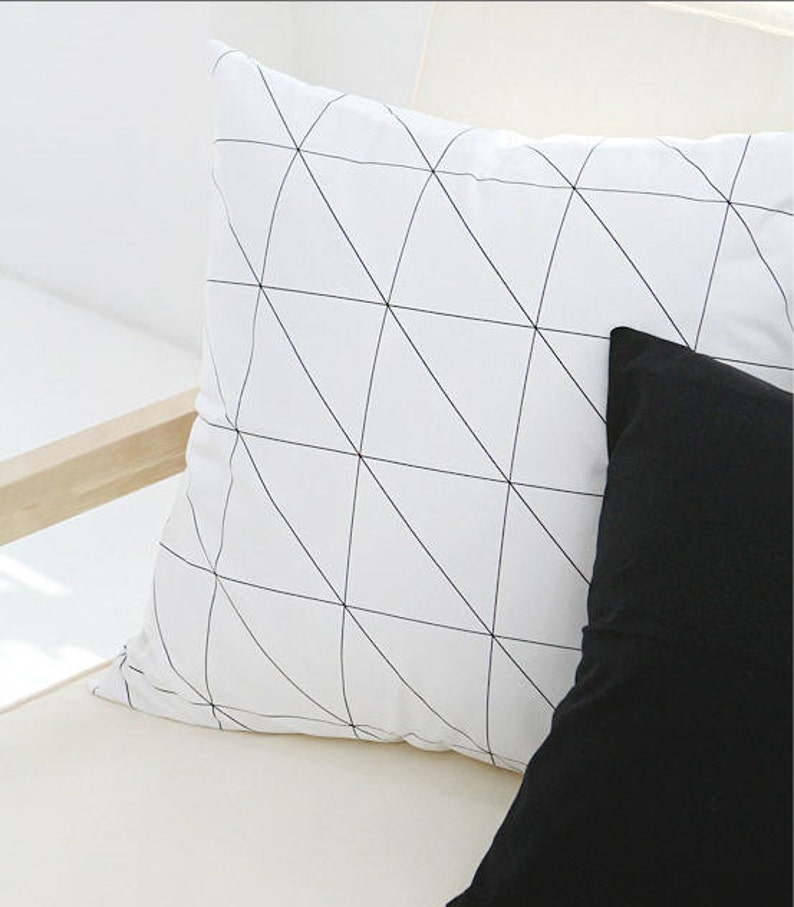 Black Lines Cotton Fabric Black on White Geometric By Etsy