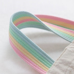 Pastel Rainbow Webbing, 1.18&quot; Strap, 2 Yards, Bag Strap, Bag Webbing Strap, Purse Strap, Belt, Dog Collar, Sewing Supplies /57344