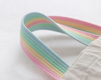 Pastel Rainbow Webbing, 1.18" Strap, 2 Yards, Bag Strap, Bag Webbing Strap, Purse Strap, Belt, Dog Collar, Sewing Supplies /57344