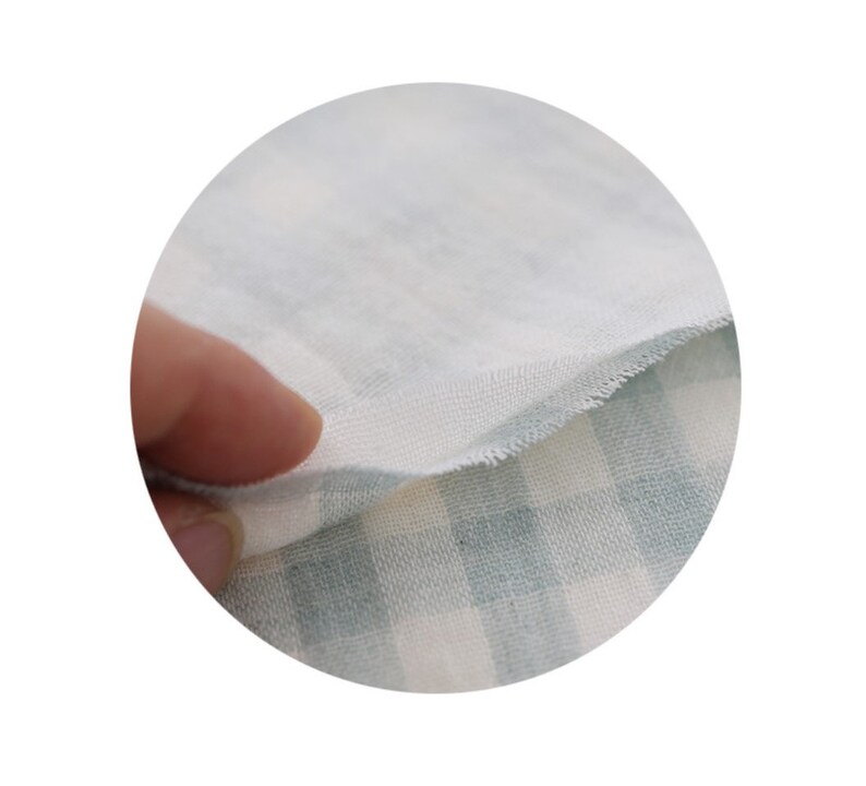 Checkered Cotton Double Gauze Fabric Double Sided Gauze Etsy