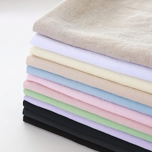 Förtvättat massivt linne-tenceltyg, 137 cm brett, 12 färger, koreanskt kvalitetstyg, måttbeställt bild 1