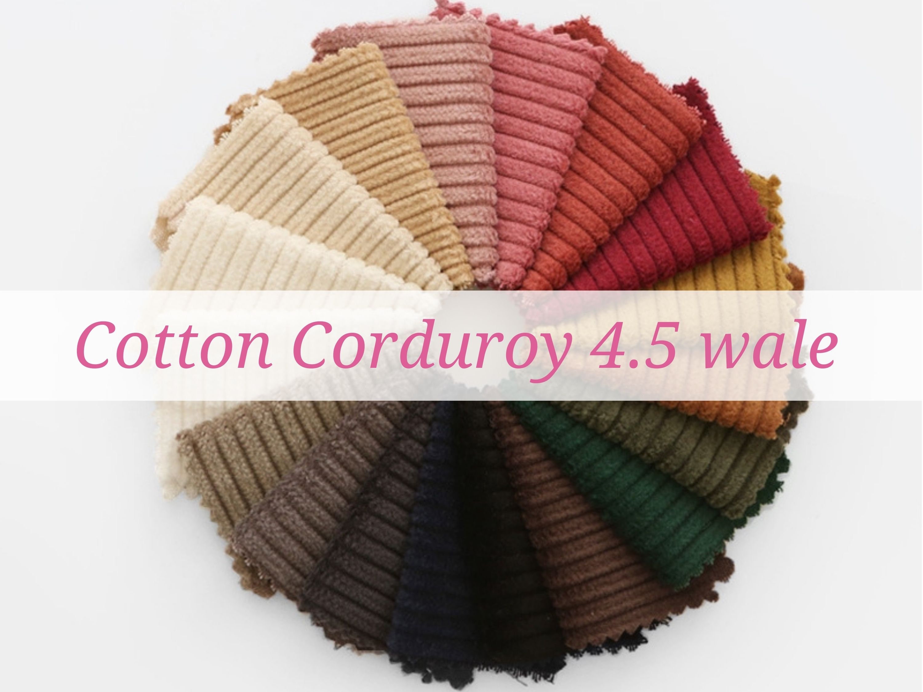 Wide Wale Cotton Corduroy, 4.5 Wales, Korean Fabric, Corduroy 18