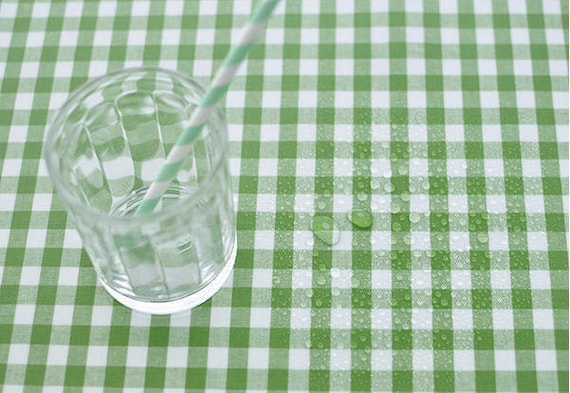 Laminated Cotton Fabric - Green Plaid - By the Yard 82948 78006-1