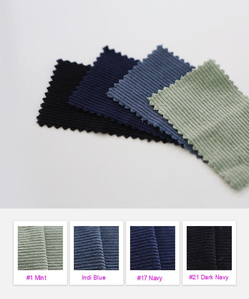 11 Wale Cotton Corduroy, Bio-washing, Korean Fabric