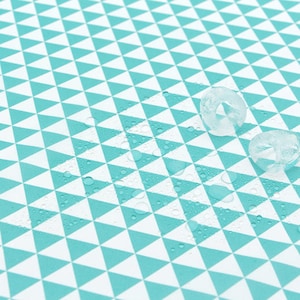 Waterproof Fabric, Mint Triangles, Geometric - 59 Inches Wide - By the Yard 73535 GJ