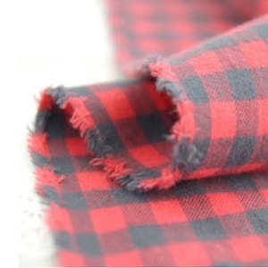 Yarn Dyed Brushed Cotton Checker Fabric, 1 cm Check, 57&quot; Wide, Quality Korean Fabric, By the Yard /63933