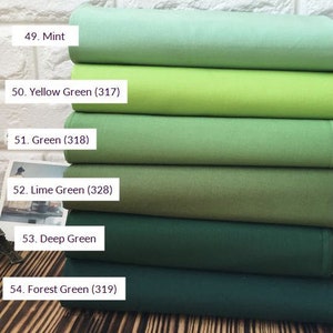 High Quality Cotton Fabric Green Series in 6 Colors, Solid Cotton Fabric By the Yard /83720
