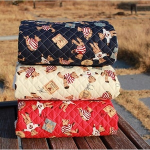 Quilted Cotton Fabric, Teddy Bears Fabric, Quality Korean Fabric - By the Yard /24750