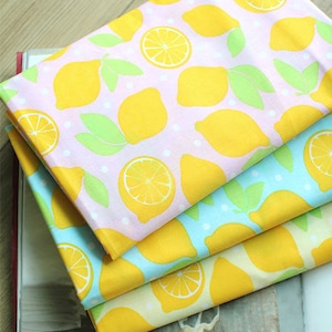 Cotton Blend Fresh Lemons - Roze, Blauw of Geel - gesneden op maat 36684 / 51665
