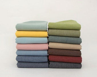 Solid Cotton Fabric, Yarn Dyed Cotton Fabric, Quality Korean Fabric - 14 Colors - By the Yard 25776-1