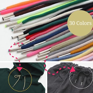 Sweatshirt Hood String - 24Pcs Premium Hoodies Drawstring in 12 Colors,  Hoodie Strings with 3Pcs Drawstring Threader for Pants Shorts