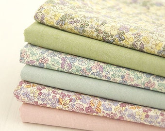 Cotton Fabric Flowers and Solids - Choose From 6 Patterns - Quality Cotton Fbric, Floral Cotton Fabric By the Yard /61568