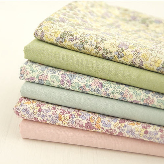 Cotton Fabric Flowers and Solids - Choose From 6 Patterns - Quality Cotton Fbric, Floral Cotton Fabric By the Yard /61568
