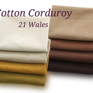Pinwale Cotton Corduroy, Ivory, Beige, Brown, Mustard, Olive Green Fine Wale Cotton Corduroy Fabric By the Yard Quality Korean Fabric /80356