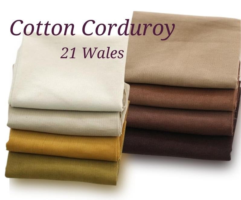 Pinwale Cotton Corduroy, Ivory, Beige, Brown, Mustard, Olive Pinwale Cotton Corduroy, Ivory, Beige, Brown, Mustard, Olive