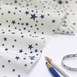 Stars Cotton Fabric Blue Stars, White Stars or Blue Stripes By the Yard 87281 image 5