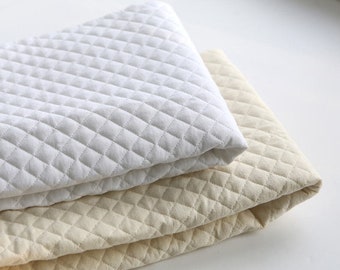Quilted Cotton Fabric, Pre-washed Solid Cotton Fabric, Quality Korean Fabric - White or Natural - Fabric By the Yard /52121