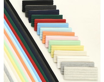 Folded Knit Bias Tape - Oatmeal, Gray, Off White, Ivory, Yellow, Mint, Pink, Sky, Blue, Red, Green, Navy, Charcoal or Black - One pack 88904