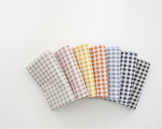 SQUARE WOOL GAUZE STOLE/GRAGE-CHECK