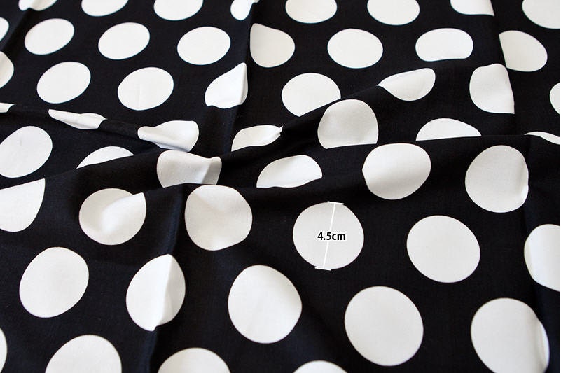 Big Dots Oxford Cotton Fabric White Dots on Black By the | Etsy