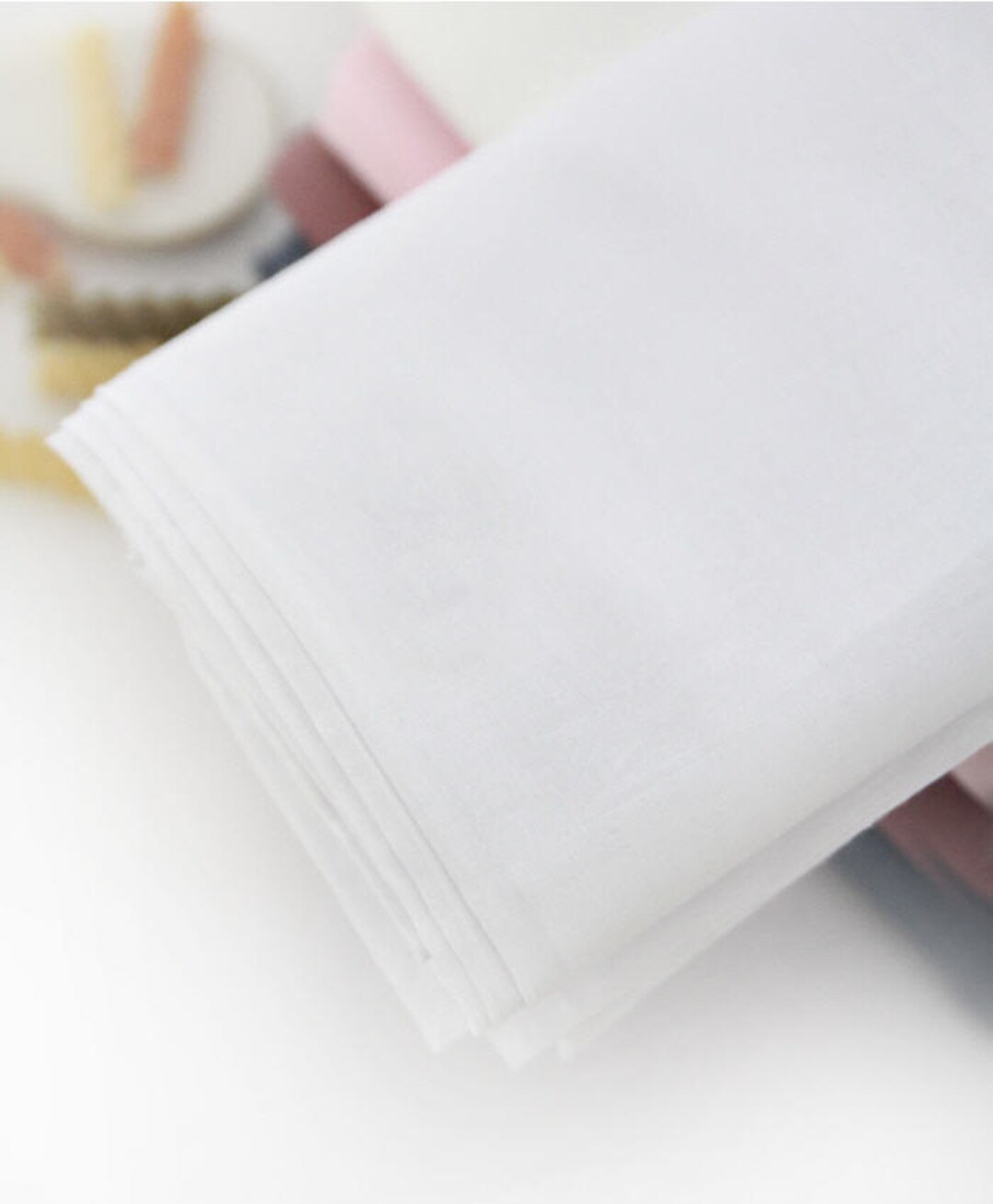 Semi-sheer Cotton Lightweight and Thin - White - by the Yard