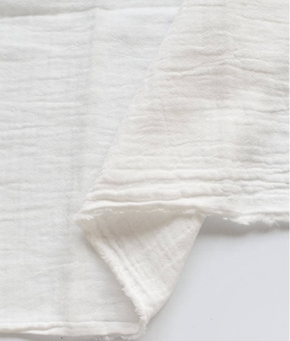 White Wrinkled Cotton Gauze, Double Gauze, White Gauze, Crinkle Gauze,  Yoryu Gauze 59 Wide by the Yard 95357 