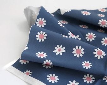 Gänseblümchen Blumen Baumwollstoff, Floraler Stoff, Stoffblumen, Qualität koreanischer Stoff - Baumwollstoff Massenware /53911
