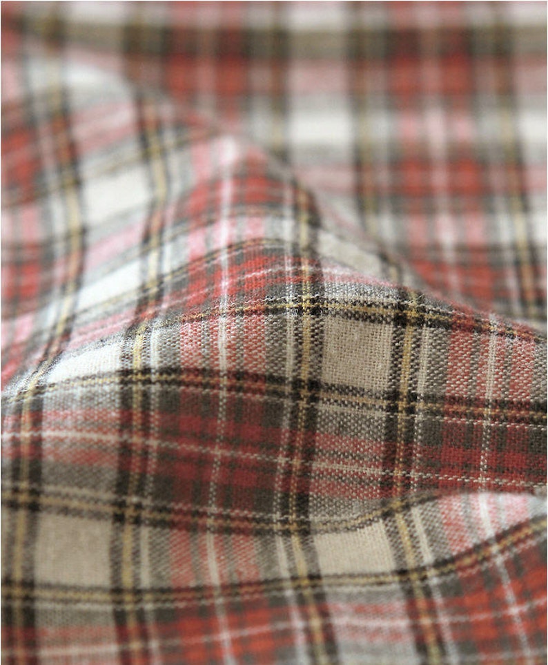 Brushed Yarn Dyed Cotton Fabric Plaid By the Yard 46759 Etsy