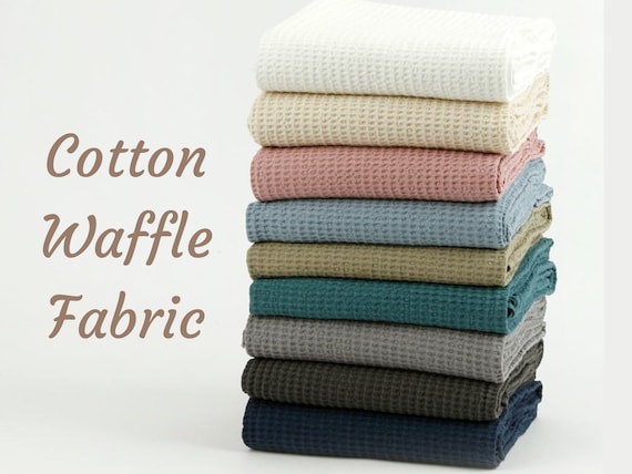 Cotton Waffle Fabric, 63 Wide, Solid Colors, Solids Waffle Fabric in 9  Colors Fabric by the Yard NR 