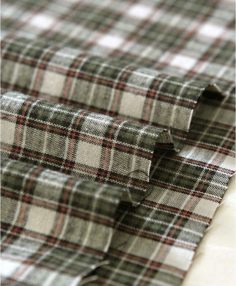 Brushed Yarn Dyed Cotton Fabric Plaid By the Yard 46758 Etsy