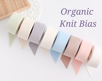 4 cm Organic Cotton Knit Bias to Finish Your Projects, 8 Colors, 7 Yards, Quality Korean Fabric, By the Roll /56106