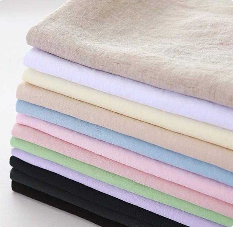 Förtvättat massivt linne-tenceltyg, 137 cm brett, 12 färger, koreanskt kvalitetstyg, måttbeställt bild 15