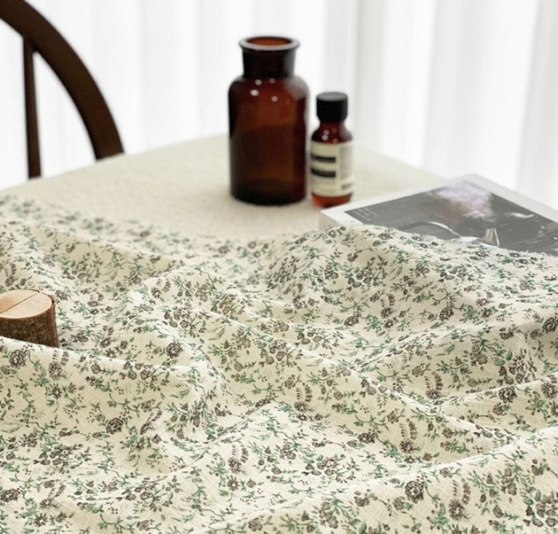 Wide Width Vintage Flower Cotton Linen Gauze Fabric Quality Etsy