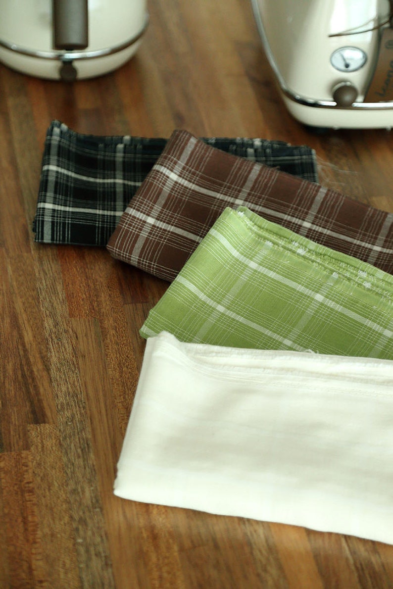 Green Plaid Cotton Double Gauze Fabric by the Yard 81117 Etsy