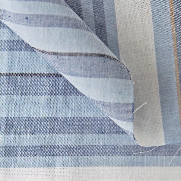 Yarn Dyed Linen Vintage Stripe - Blue - By the Yard 41954
